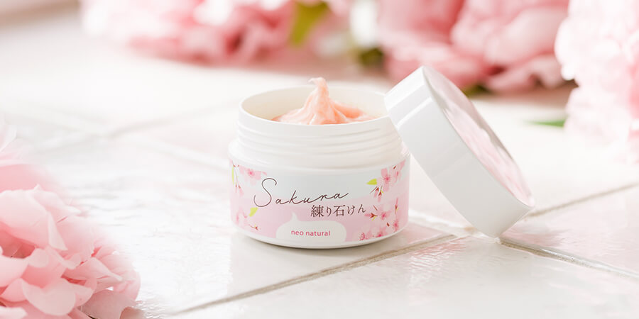 桜咲く練り石けん