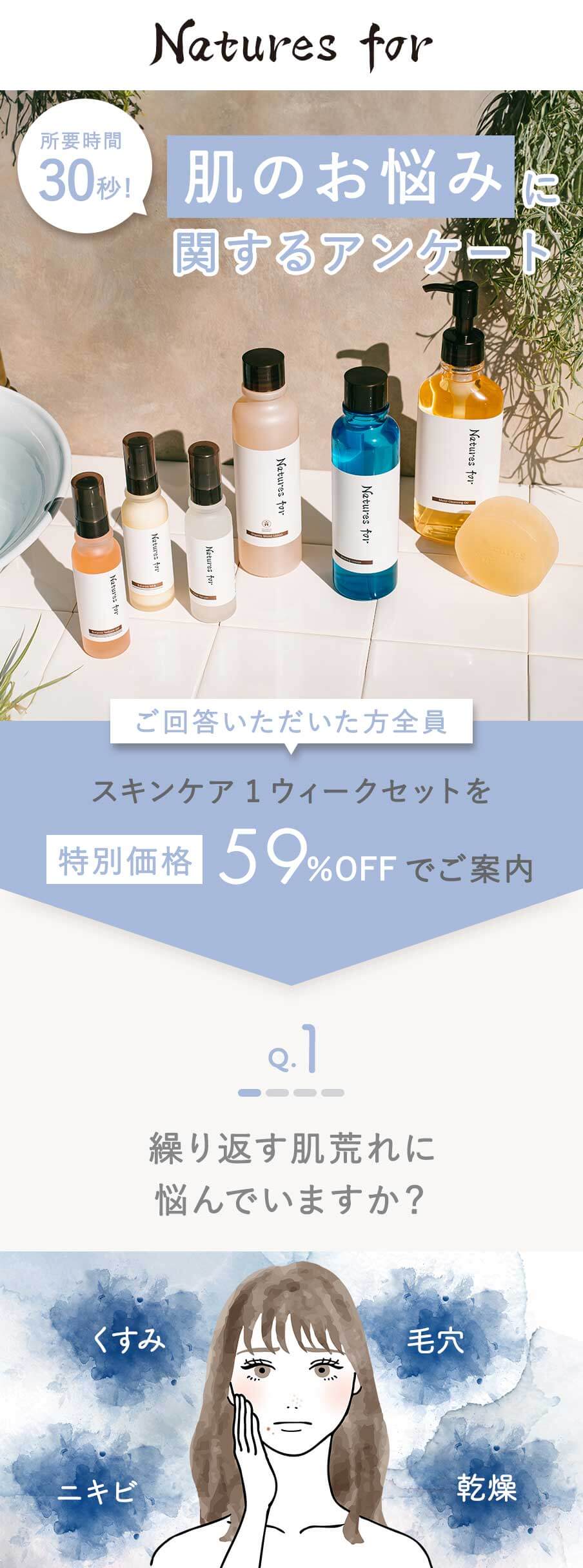 お肌のお悩みに関するアンケート　問１