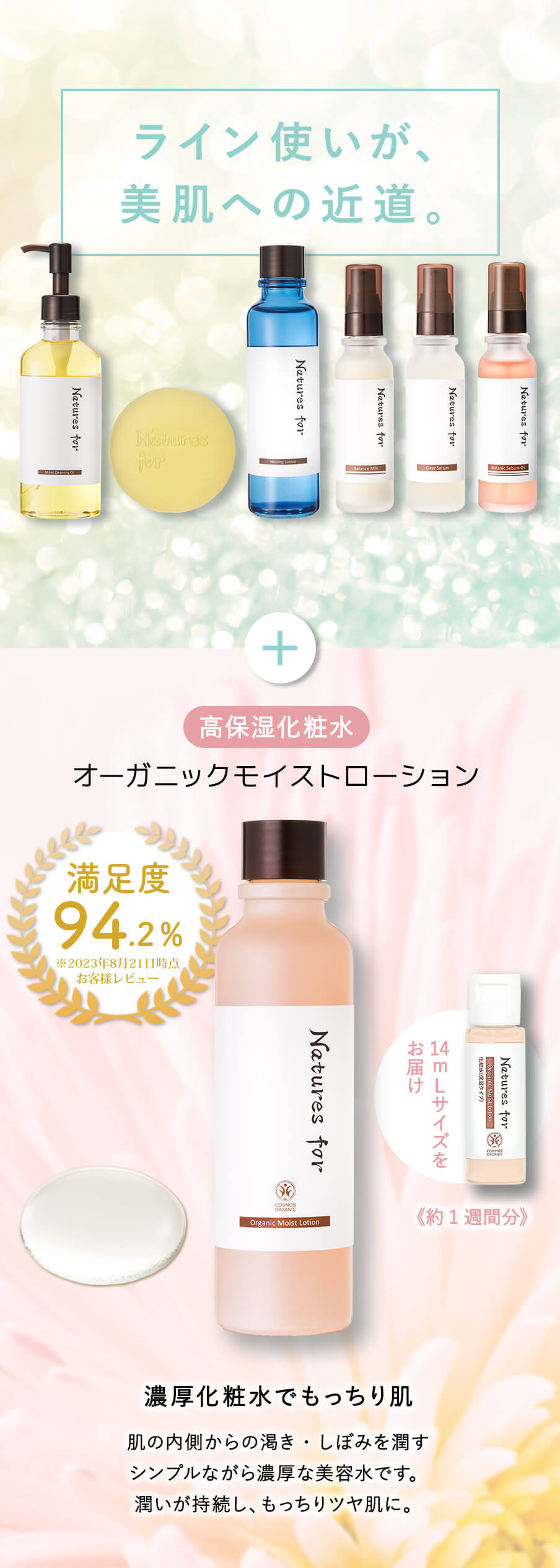 ライン使いが美肌への近道　オーガニックモイストローション