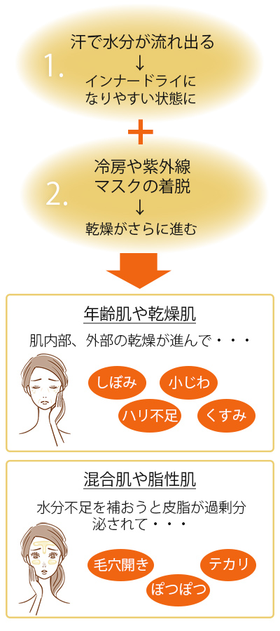 ２つの乾燥ダメージ