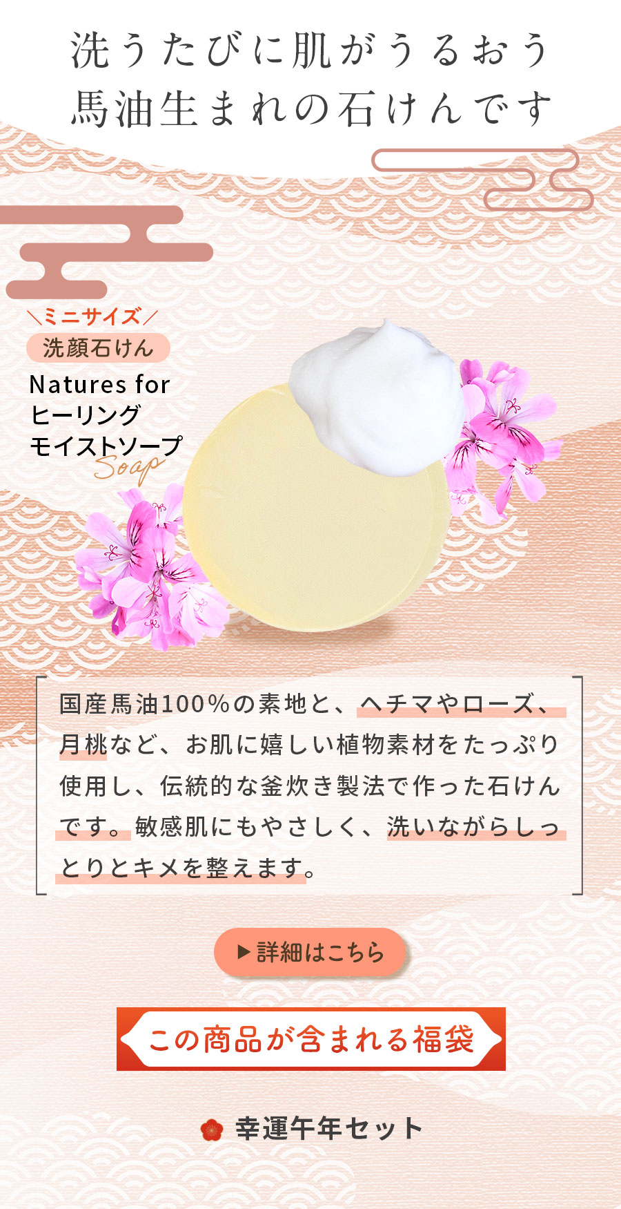 洗顔石けん：ヒーリングモイストソープ